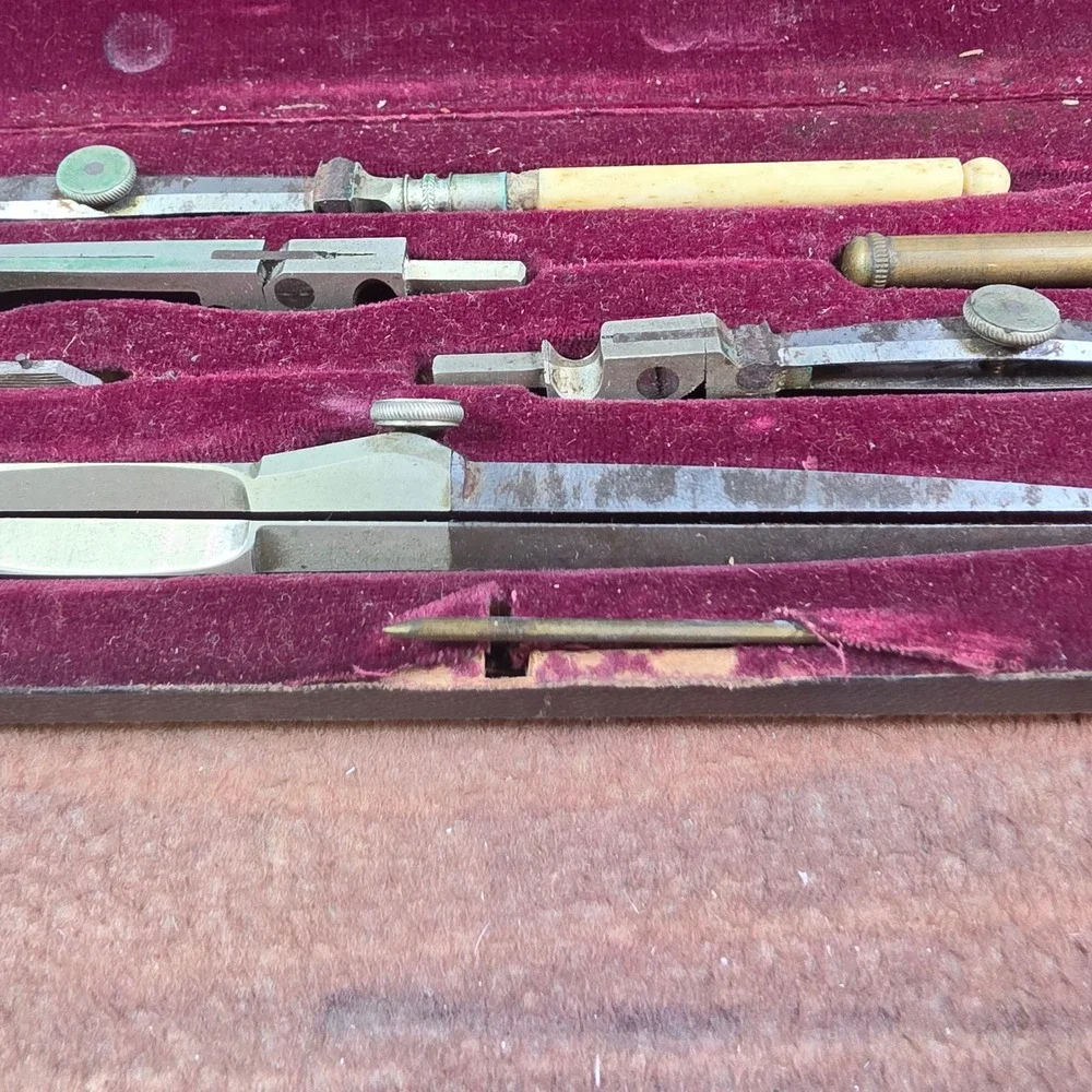 Palette Art Co Drafting Set Professional OS Silver Good Antique Drawing Tools